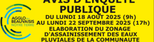 Avis d’enquête publique sur l’élaboration du zonage des eaux pluviales de la communauté d’agglomération du Beauvaisis